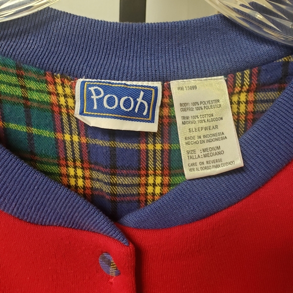 DISNEY Pooh Red M Soft Pajama One-piece sleepwear - Picture 4 of 6